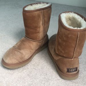 Slightly worn chestnut ugg boots